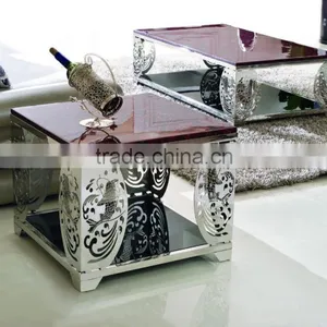 D348 Heated End Table Marble Top Square French End Table thumbnail-2