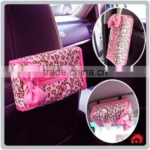 Leopard Pattern Car Sun Visor Seat Back Bracket Auto Tissue Box Holder thumbnail-1