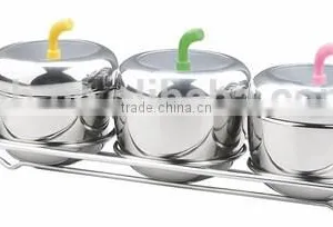 5pcs Stainless Steel Seasoning Pot Spice Container Set thumbnail-2