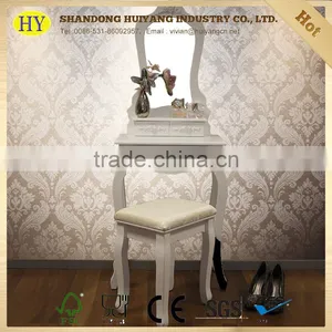 Modern Make up Dresser Table With Mirror and Stool thumbnail-1
