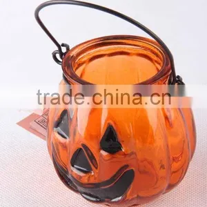 Portable Pumpkin Shaped Glass Candle Holder thumbnail-1