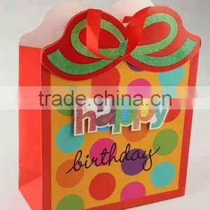 Shopping Paper Bag With 3D Flower Pattern/Printed Foldable Gift Bag thumbnail-3