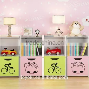 Kids Modern Simple Style Carving Flower Storage Organizer 2 Tier High Gloss Storage Cabinet Carved Night Stand, Bedside Table thumbnail-5