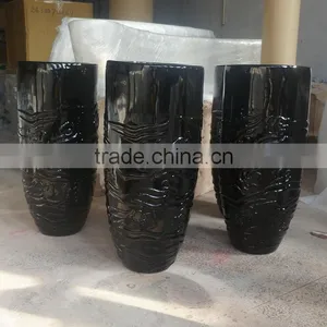 Modern Black Fiberglass Pot thumbnail-1
