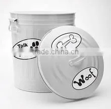 Enamel Antirust Garbage Can Metal Storage Container Trash Bin thumbnail-2