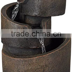 3-Tier Bronze Stone Contemporary Tabletop Fountain thumbnail-1