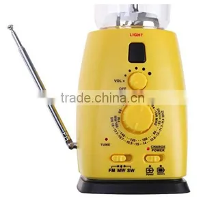 Solar Hand Crank Dynamo Camping Tent Lantern Lamp Am/fm Radio 8led Phone Charger thumbnail-5