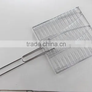 Triple Fish Long Handle Barbecue Grill Basket thumbnail-1