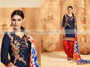 Wonderful Looking Patiala Readymade Embroidery Suits thumbnail-1