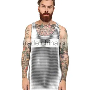 Dri Fit Mens Casual Vest Tank Top Mens Casual Vest Black and White Stripe Mens Casual Vest thumbnail-1