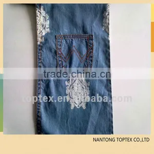 100% Cotton Washed Printed Denim Fabric for Jeans thumbnail-1