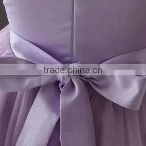 OEM Baby Girls Lovely Purple Embroidery Flower Tassel Party Dresses Net Frock Design Tulle Fluffy Baby First Communion Dress thumbnail-6