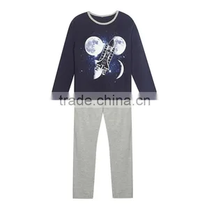 Boy's Navy Space Pyjama Set thumbnail-1