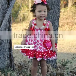 Baby New Valentine Swing Tops Swing Outfits With Matching Necklace and Bows thumbnail-1