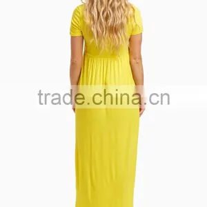 Wholesale Solid Color Short Sleeves Maternity Maxi Dress Long Dress 2016 thumbnail-3