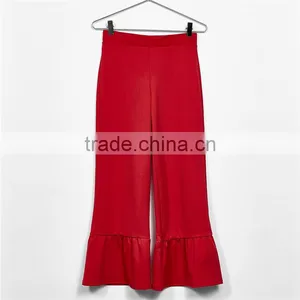Online Cheap Classical Cropped Office Frilled Red Pants for Women thumbnail-3