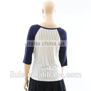 Stylish Lady Women Medium Sleeve Pullover Tops Casual Blouse thumbnail-2