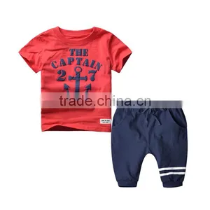Wholesale Summer Cotton Printing Boys Kids Clothes Clothing Set thumbnail-1