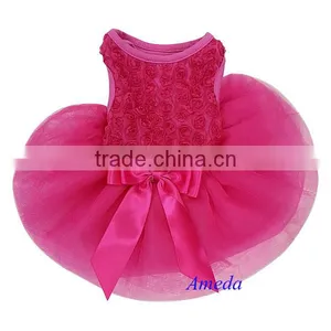 Valentine's Day Hot Pink Rosettes Pageant Tutu Dog Pet Clothes Party Dress XS-L thumbnail-1
