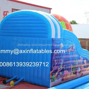 0.55MM Plato PVC Giant Commercial Sea Turtle Inflatable Water Slide For Kids thumbnail-4