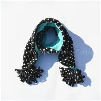 Kids Boy And Girl Dot Print Fluffy Coral Fleece Long Baby Scarf With Pompom thumbnail-1