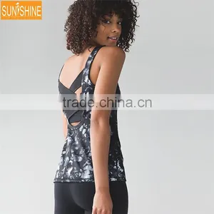 2017 OEM Quality Fitness Wholesale Plain White Yoga Gym Tank Tops Women thumbnail-3