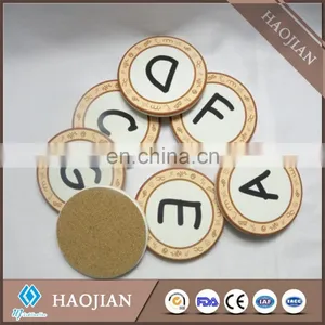 Round Blank Ceramic Coaster With Cork Back White Ceramic Coasters Sublimation Printable thumbnail-5
