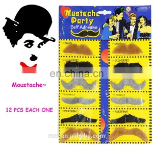 Party Holiday Funny Self Adhesive Black Fake Artificial Beard Mustache for Halloween Wholesale MOU-2478 thumbnail-1