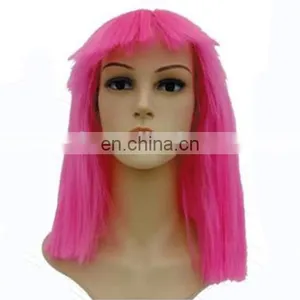 MCW-0380 Party Masquerade Synthetic Long Women Hot Straight Pink Wig thumbnail-1