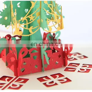 Christmas Pop up Cards Christmas Tree Merry Christmas Card for New Year Greeting Gift Card thumbnail-2