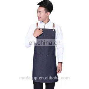 Cotton Denim Kitchen Apron With Custom Logo High Quality Chinese Supplier thumbnail-2
