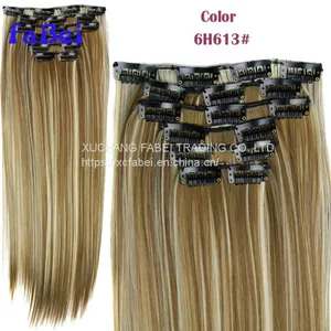 Top Quality 120g / 160g / 220g / 260g Cheap 100% Human Hair Double Drawn Clip in Hair Extension thumbnail-5