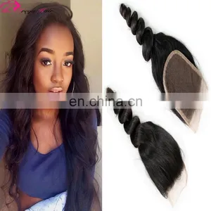 Fast Shipping Raw Brazilian Hair Loose Wave Brazilian Hair Closure thumbnail-1