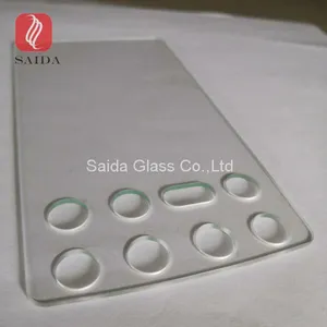 Custom Clear Tempered Glass Cut Out Holes and Slots Drilling 2mm Cover Glass thumbnail-2