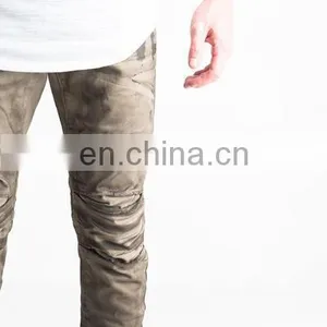 DiZNEW 2019 USA 100% Cotton Mens Jeans Skinny Fit Ribbed Ash Brown Biker Denim thumbnail-5