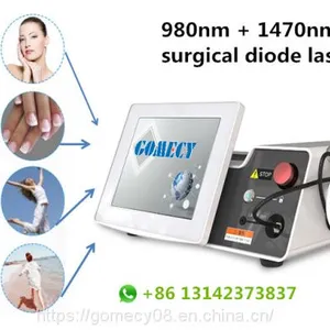 Dual Wavelength 980nm 1470nm Diode Laser Physiotherapy Proctology PLDD EVLT Treatment Hemorrhoids Removal Vascular Removal Lipolysis Fat Melting Nail Fungus Removal thumbnail-2