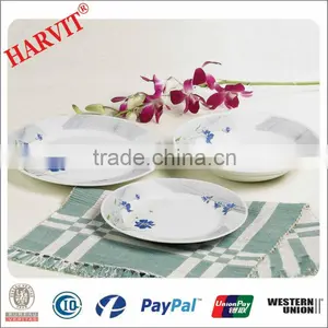 18-Pieces Round Porcelain Blue Decal Dinner Set thumbnail-1