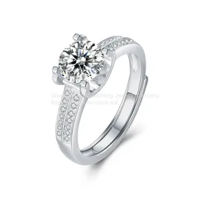 2021 Fashion Jewelry Competitive Price Clearity White D Color Moissanite 925 Sterling Silver Resign Rings For Engagement Party thumbnail-1