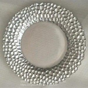 Wholesale Modern Clear Gold Dish Vintage Wedding Decoration Gold Rimmed Glass Charger Plates thumbnail-3