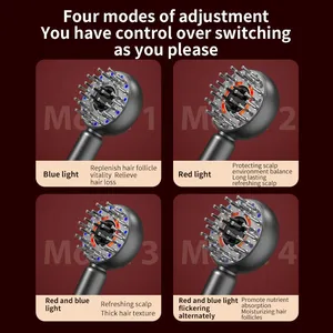 Micro-Current Red Light Therapy Scalp Massage Comb Multi-Purpose Vibrating Hair Care Styling Beauty Personal Care Device thumbnail-4