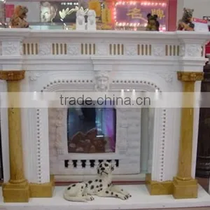 High Quality Natural White Marble Fireplace thumbnail-2