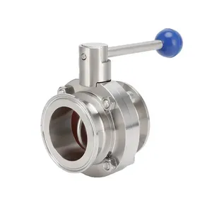 SS316L TC Ends Sanitary Manual Stainless Steel Butterfly Valve thumbnail-2