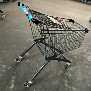 Customized Retail Store Hypermarket Shopping Trolley Cart Zinc Then Powder Coating Surface thumbnail-1