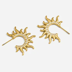 Mini Daisy Enamel Stainless Steel Earrings for Kids - Summer Collection thumbnail-1