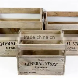 Vintage Chic Wooden Storage Crate Vegetable Fruit Box Country Kitchen thumbnail-1