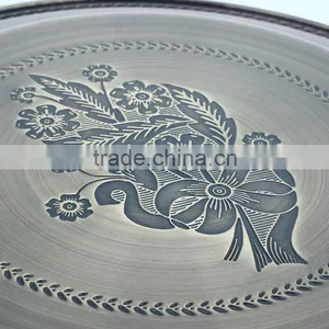 Vietnam Style Stainless Steel Serving Dish, Large Round Copper Serving Tray thumbnail-6