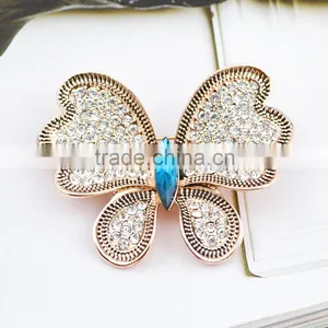 China Wholesale Cheap Fashion Butterfly Rhinestone Brooch Popular Brooch for Women thumbnail-2