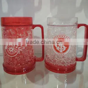 16oz BPA Free Plastic Double Wall Ice Mug Freezer Beer Mug thumbnail-2