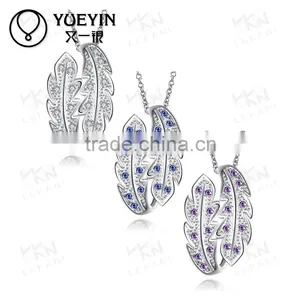 High Quality Designs Couple Pendant Wholesale Silver Plated Zircon Couple Necklace thumbnail-1