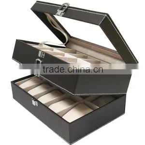 AN563 ANPHY 20 Pcs Leather Flannelette Watch Gift Box Display Case With Cover Stock 25.5*17.5*14 cm thumbnail-1